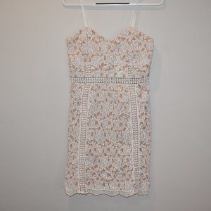 Lulu's White Sheath Lace Dress Size Large Spaghetti Straps